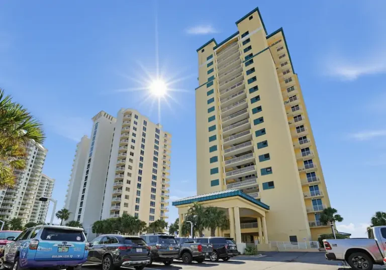 Beachfront condo building in Navarre Beach